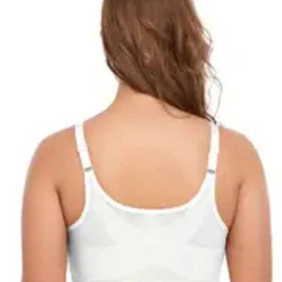Sport Bra Front Closure Padded Wireless Fitness 8XL #3 Black, White, Beige - Picture 4 of 6